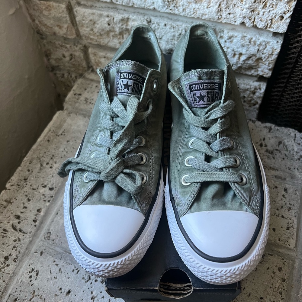 Converse Sage Green Sneakers with White Details